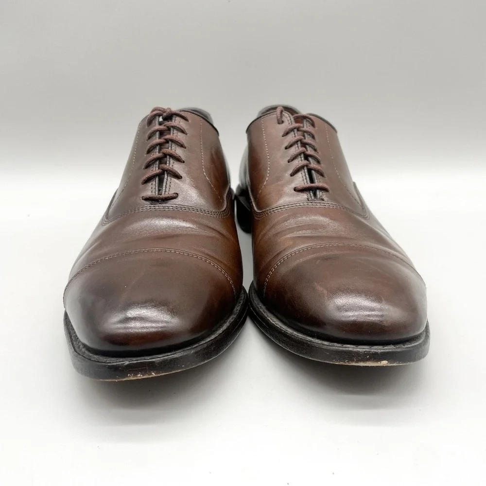 Allen Edmonds Mens 12D Park Avenue Oxford Shoes Dark Brown Leather Cap Toe